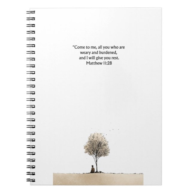 Cuaderno de Escrituras Cristianas Mateo 11:28 (Frente)