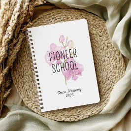 Cuaderno de escuela pionero personalizado con orqu
