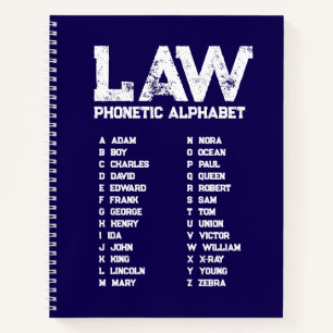 Cuaderno de espiral azul marino del alfabeto fonét
