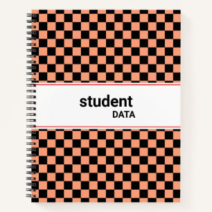 Cuaderno de espiral Boho Checkerboard De moda pa
