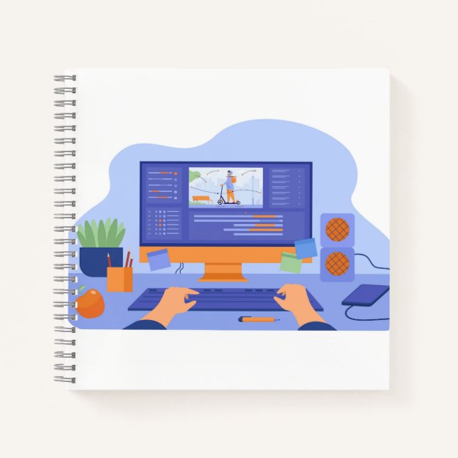 Cuaderno de espiral de 8.5" x 8.5" (Anverso)