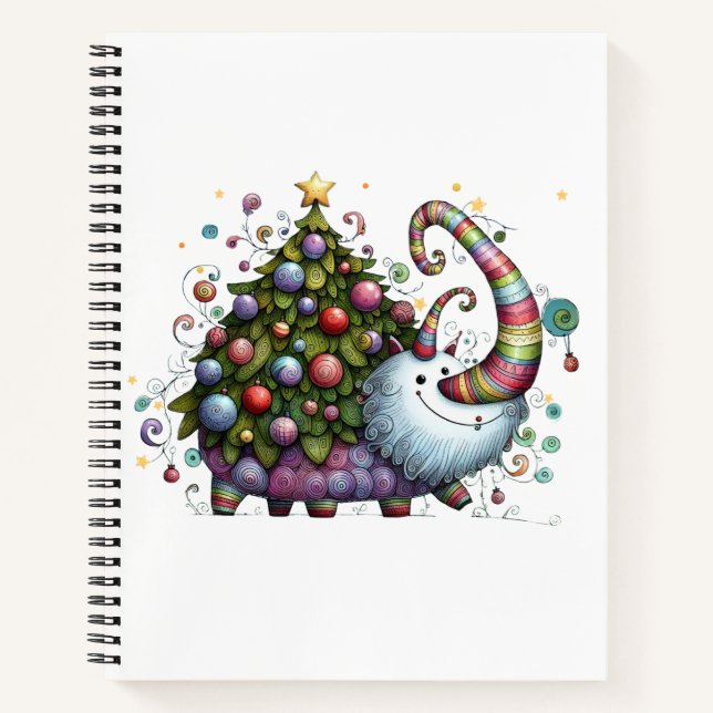Cuaderno de Espiral de Bestia de Árbol de Navidad (Anverso)