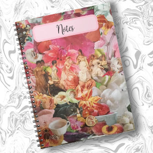 Cuaderno de espiral de chicas, Floral de damas ros