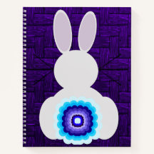 Cuaderno de espiral de conejo morado