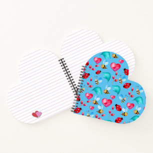 Cuaderno de espiral de corazón