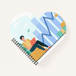 Cuaderno de espiral de corazón