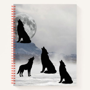 cuaderno de espiral de lobo