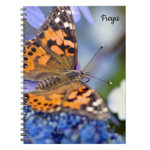 Cuaderno de espiral de mariposa Lady pintada