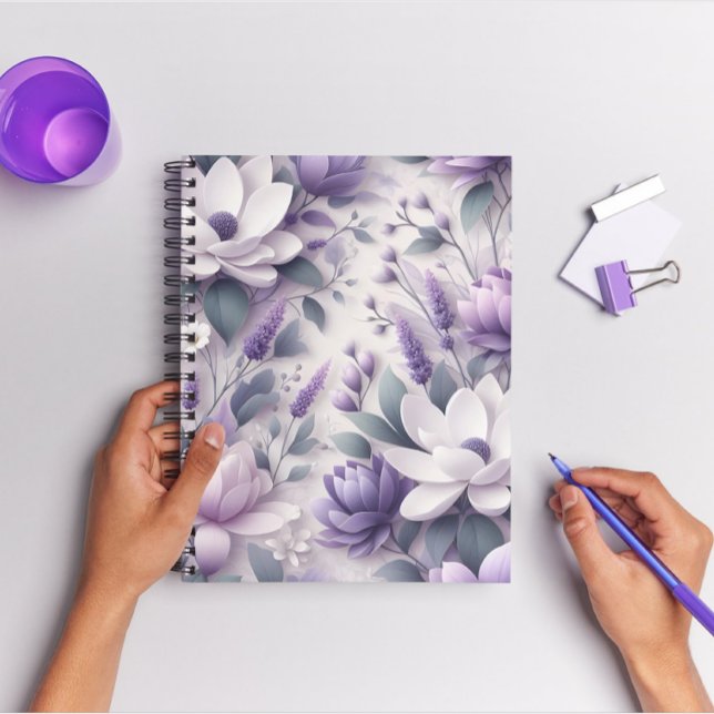 Cuaderno de espiral de patrón floral de hilo de hi (Subido por el creador)