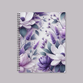 Cuaderno de espiral de patrón floral de hilo de hi