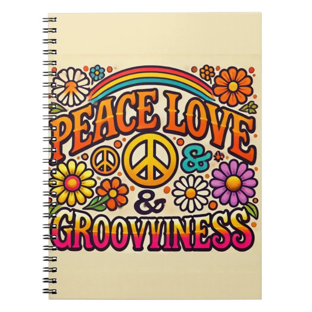 Cuaderno de Espiral de Paz, Amor y Groovness (Frente)