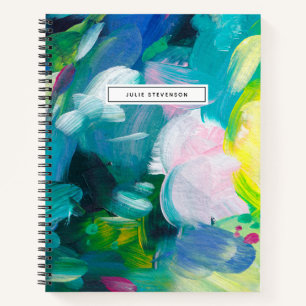 Cuaderno de espiral de pincel colorido