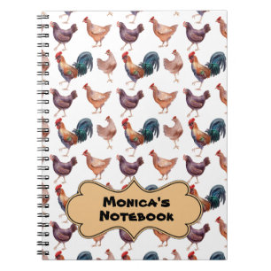 Cuaderno de espiral de pollo de Mónica