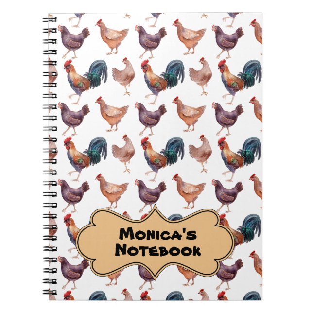 Cuaderno de espiral de pollo de Mónica (Frente)