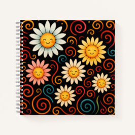 Cuaderno de Espiral de Sonrientes y Swirls Deluxe