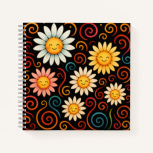 Cuaderno de Espiral de Sonrientes y Swirls Deluxe