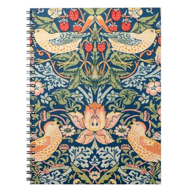 Cuaderno de espiral de William Morris 'Strawberry  (Frente)