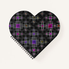 Cuaderno de espiral en forma de corazón con diaman
