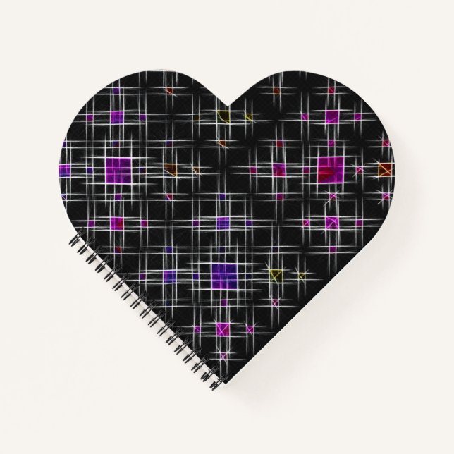 Cuaderno de espiral en forma de corazón con diaman (Anverso)