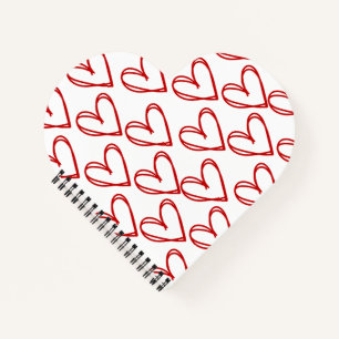Cuaderno de espiral en forma de corazón de amor