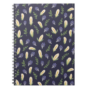 Cuaderno de espiral flor de agua y lavanda