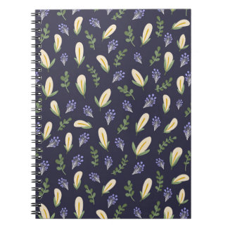 Cuaderno de espiral flor de agua y lavanda