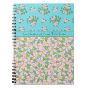 Cuaderno de espiral floral Rosa de perro rosa mixt