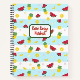 Cuaderno de espiral | Patrón de sandía de piña