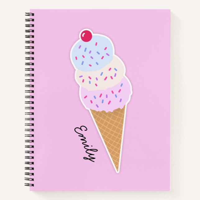 Cuaderno de espiral personalizado Yummy Icecream C (Anverso)
