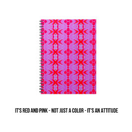 Cuaderno de estilo Art Nouveau rosa y rojo