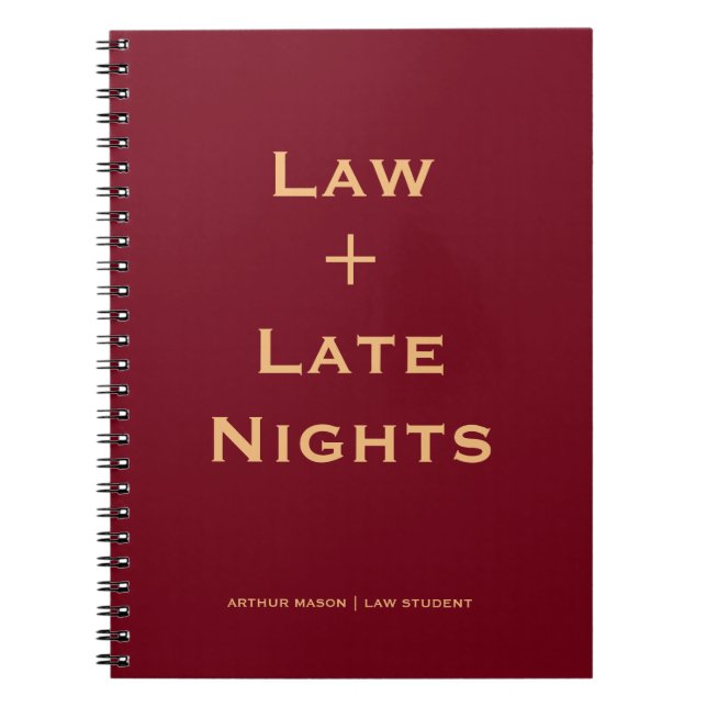 Cuaderno de estudiante de derecho rojo clásico vin (Frente)