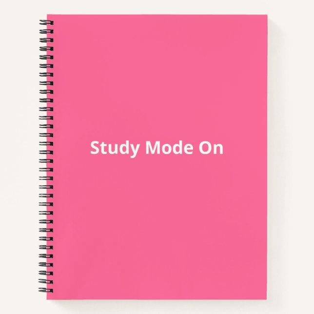 Cuaderno de estudiante rosa 'Modo Estudio Activado (Anverso)