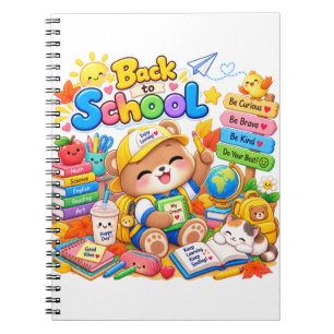 Cuaderno de estudio Kawaii Bear para volver al col