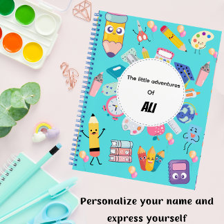 Cuaderno de estudio kawaii para niños