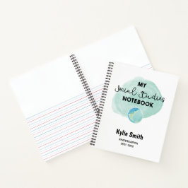 Cuaderno de estudios sociales de personalizable pa