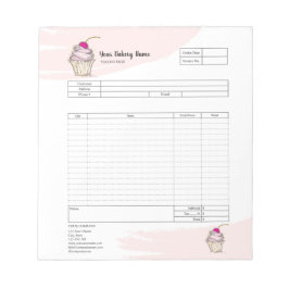 Cuaderno de factura de formulario de pedido de pan