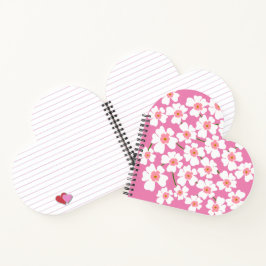 Cuaderno de fantasía de flores blancas y rosas Pow