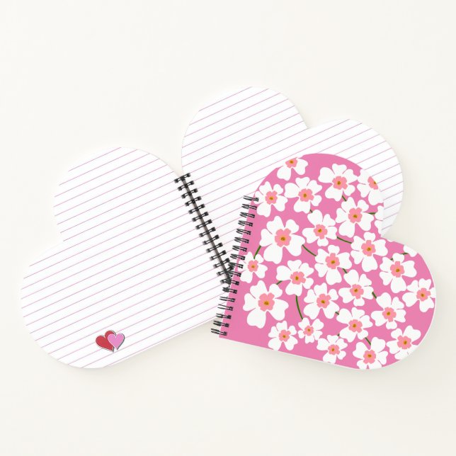 Cuaderno de fantasía de flores blancas y rosas Pow (Interior)