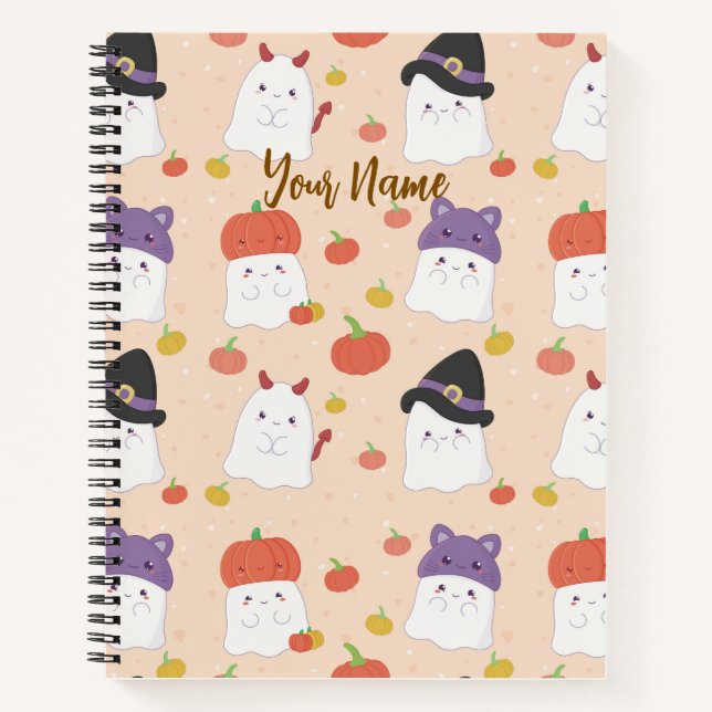 Cuaderno de fantasmas de Halloween adorable, Regre (Anverso)