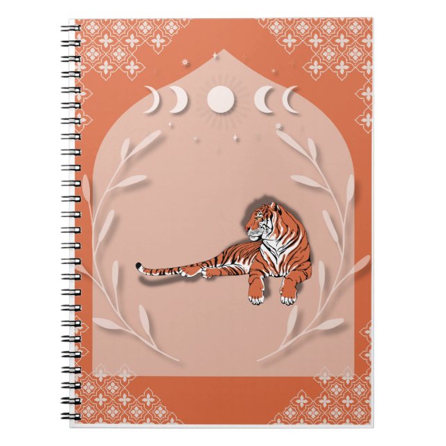 Cuaderno de fases lunares del tigre descansando  (Frente)