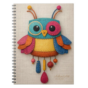 Cuaderno de fieltro de búho caprichoso – Hecho a m