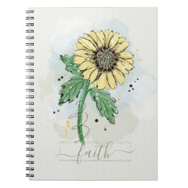 Cuaderno de Flor de Acuarela Amarilla Fe