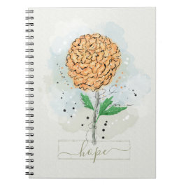 Cuaderno de Flor de Acuarela Naranja Esperanza