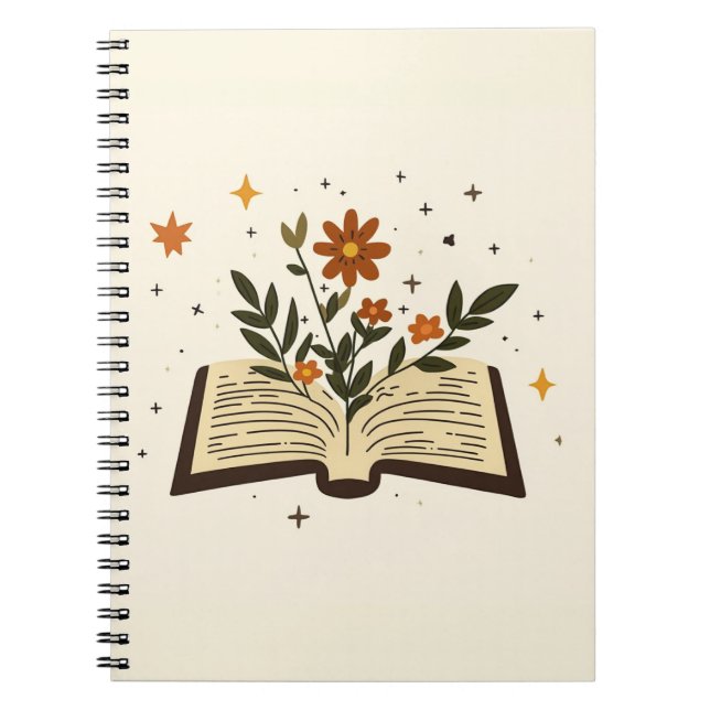 Cuaderno de Floral Magia de Libro Abierto (Frente)