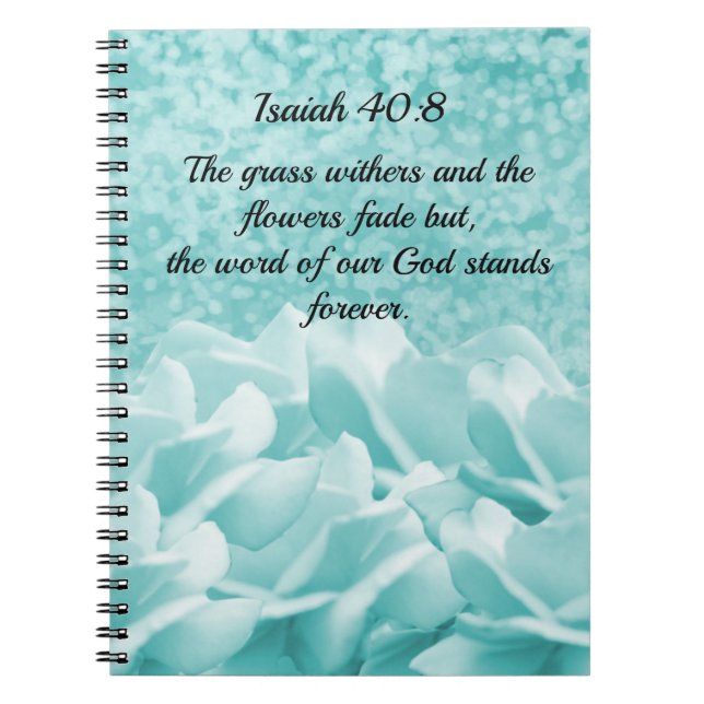 Cuaderno de flores acuáticas del versículo de las  (Frente)