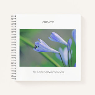 Cuaderno de Flores Azules Preciosas