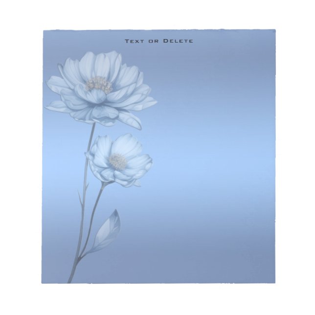 Cuaderno de flores de acuarela azules (Frente)