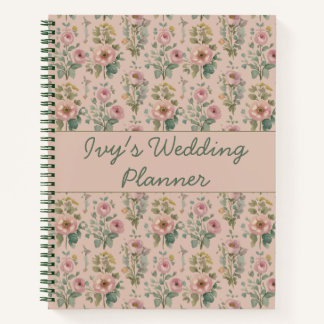 Cuaderno de flores de anemona vintage personalizab