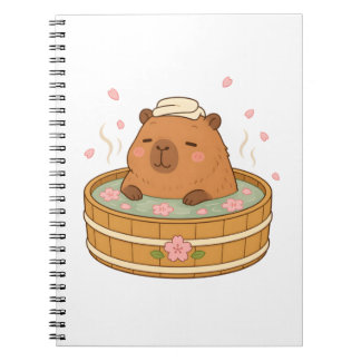 Cuaderno de flores de cerezo Onsen de capybara lin