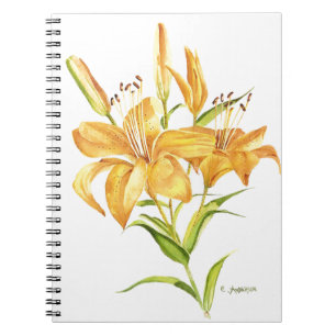 Cuaderno de flores de color de lirio tigre